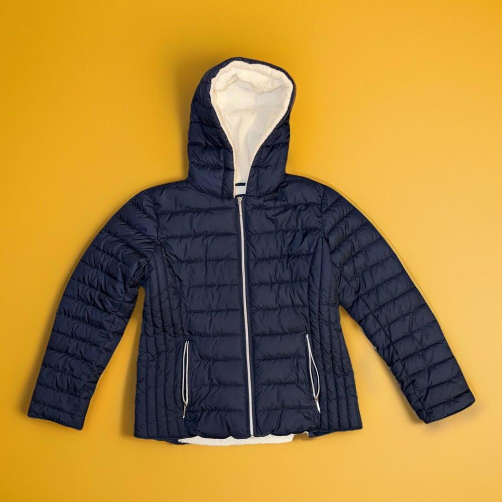 Weatherproof Womans Blue Puffer Down Winter Jacket Full Zip Outdoor - Size Large